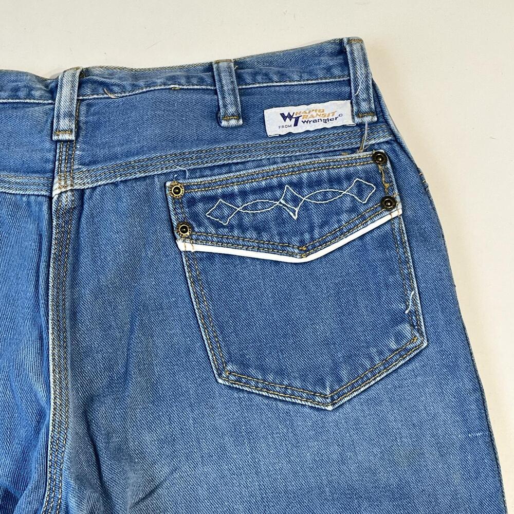 Vintage Wrangler Jeans Womens 31 High Rise Bell Flare Western Wrapid Transit 70s - Picture 12 of 16